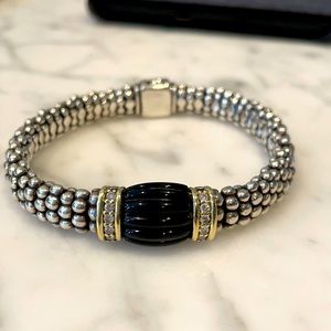 Lagos Onyx and Diamond Caviar Bracelet